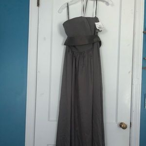 Vera Wang Long Strapless Bridesmaid Dress w/ belt